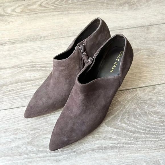 Cole Haan  Pointed Toe Chocolate Colour Suede Ankle Boots - Picture 2 of 13